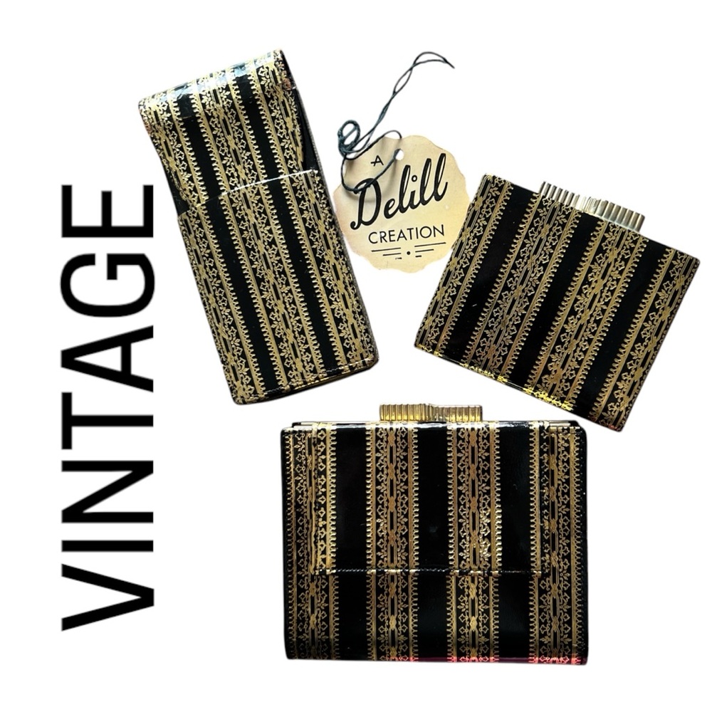 NWT 60s DELILL Italy Leather Set of 3- Wallet + Coin Purse + Cigarette Case